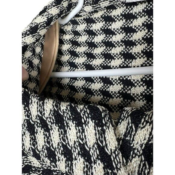 St. John Collection Houndstooth Knit Jacket Old Money Tweed Blazer Black White 2 - Picture 12 of 12